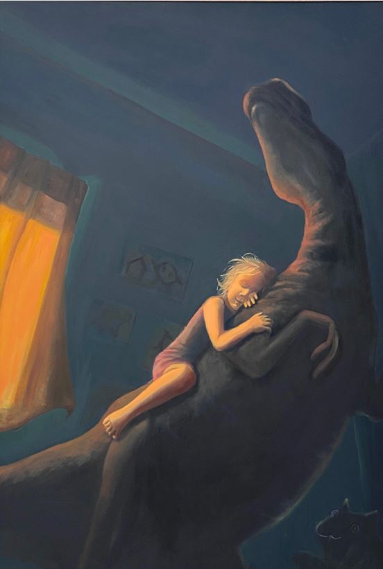Girl and Dinosaur — full view