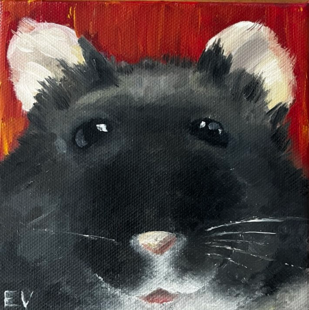 Humster — Lena Vanurina humorous animal painting, private collection, contemporary fine art