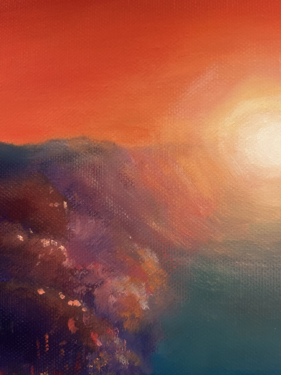 Sunset — Lena Vanurina painting detail, color and light — details